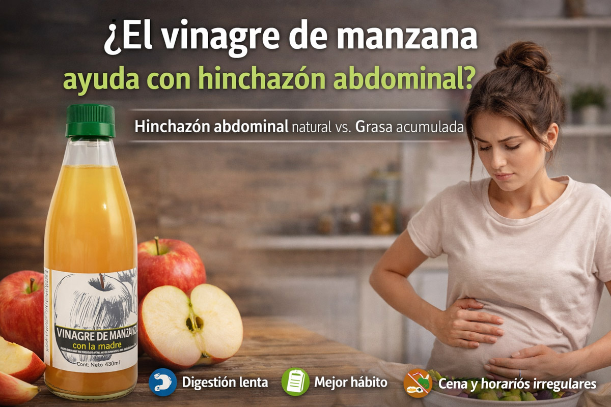 ¿El vinagre de manzana ayuda con la hinchazón abdominal?